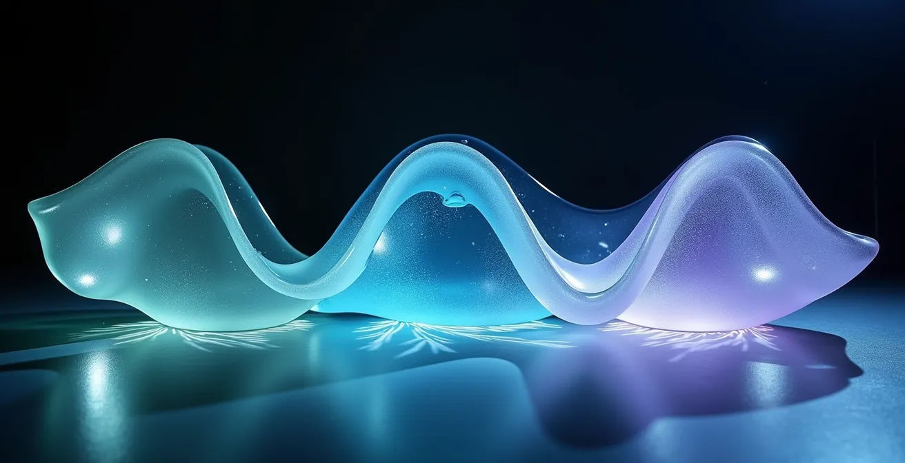 Representación visual de la calidad de audio en aplicaciones VoIP, mostrando tres ondas de sonido con distintos niveles de claridad.