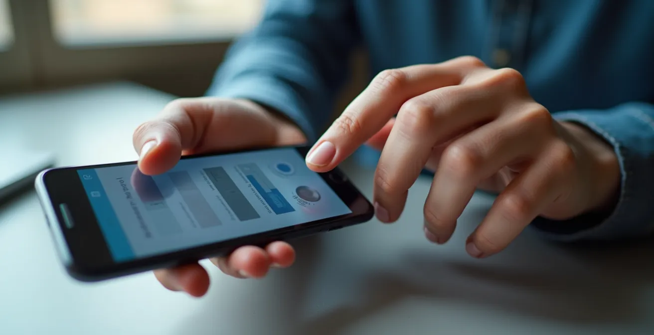 Manos configurando la RAM virtual en un smartphone Android desde los ajustes del sistema