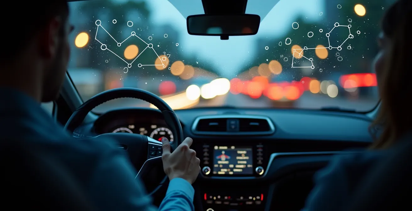Visualización de comunicación V2X con beamforming entre vehículos y antenas