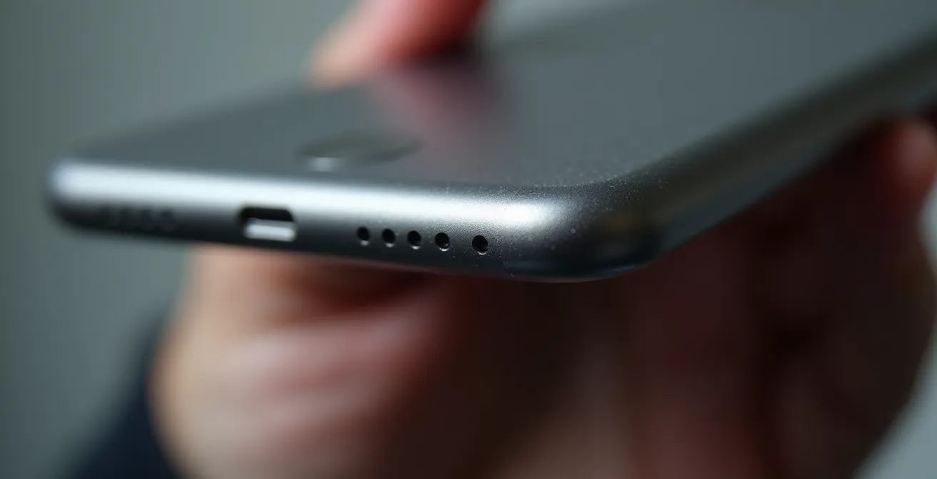 Mano sosteniendo smartphone mostrando proceso de verificación de enlace